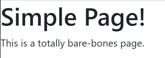 Simple page rendered by Bootstrap